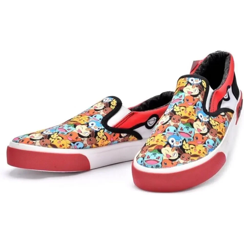 Pokemon Boy's The Original Four Types Low Top Slip On Shoes Size 13